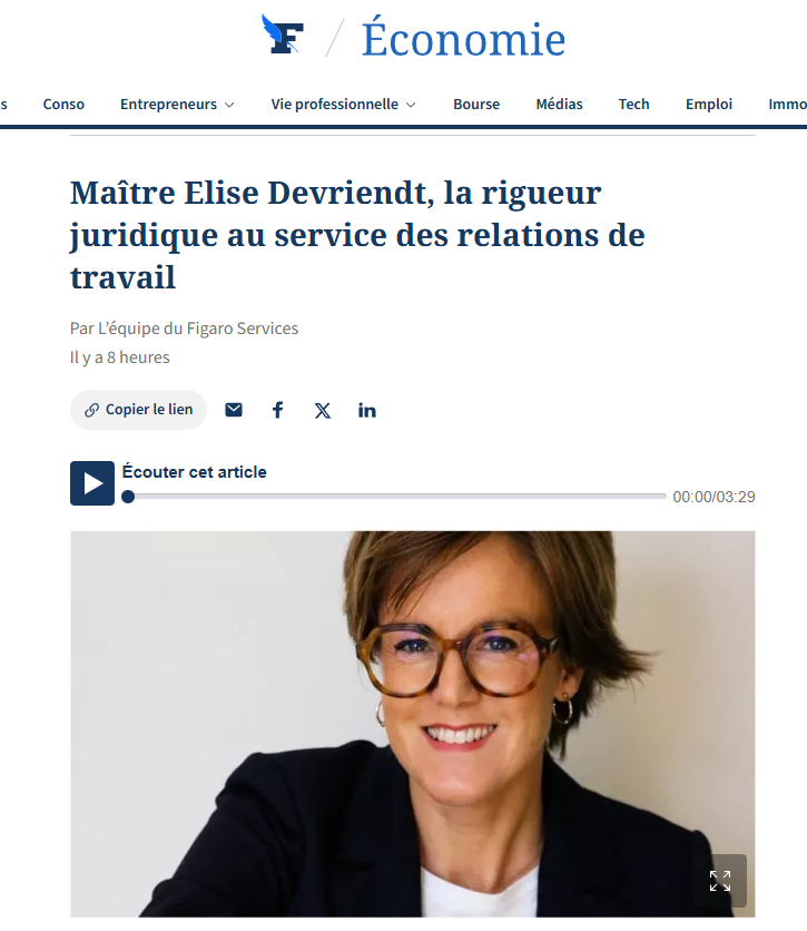 Maître Elise Devriendt, où la rigueur juridique se met au service des relations de travail